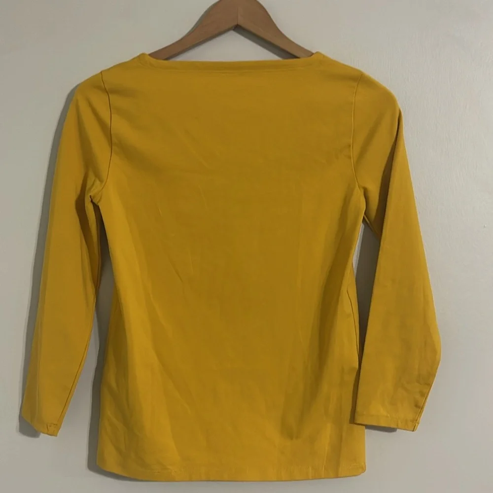 J Crew Womens Size XS Yellow Marigold Square Neck Shirt Blouse